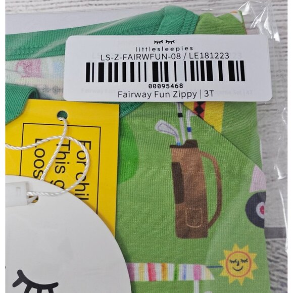 NIB Little Sleepies Toddler Fairway Fun Zippy Size 3T - Picture 2 of 3